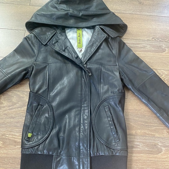 Soia & Kyo hooded leather jacket - Picture 2 of 5